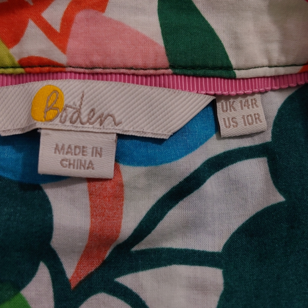 Boden Jodie Tropical/Parrot Print Tunic Top/Dress/Swim Coverup - Picture 8 of 10